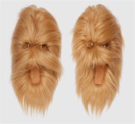 new gucci slippers|gucci chewbacca slippers.